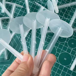 一次性长底托蛋糕装饰摆件玩偶固定器塑料透明加厚底座烘焙配件