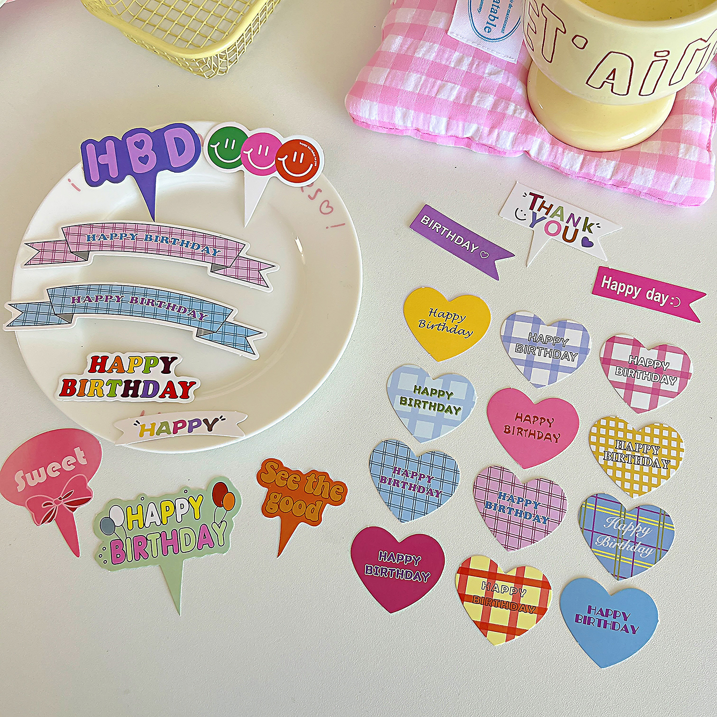 烘焙蛋糕装饰可爱卡通爱心蜡烛