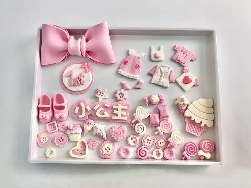 宝宝满月周岁生日烘焙蛋糕装饰配件婴儿小衣服小鞋子翻糖硅胶模具