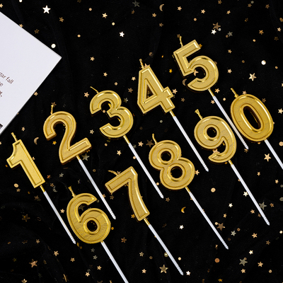 生日无烟数字金色数字蜡烛儿童