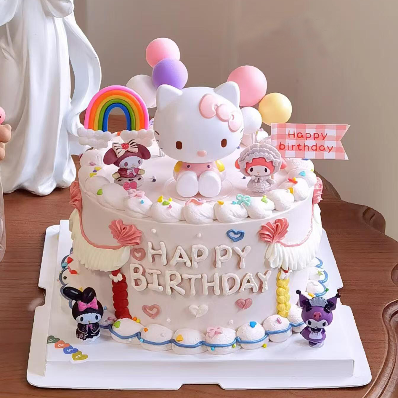 网红女孩生日烘焙蛋糕装饰品摆件KT猫小猫咪儿童生日蛋糕插牌插件