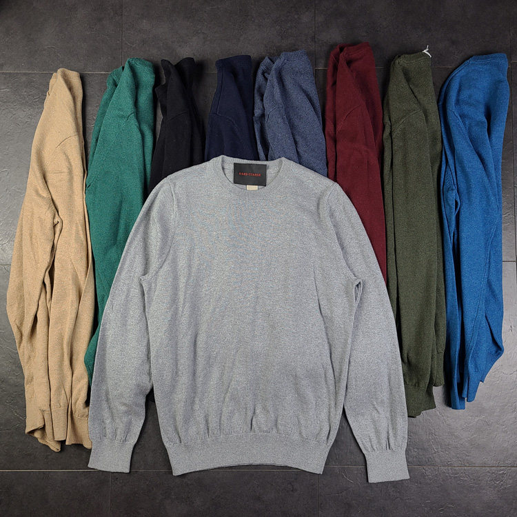 321181多码多色男款美单ll斌亲肤羊绒棉混纺 圆领基础款 套头毛衣
