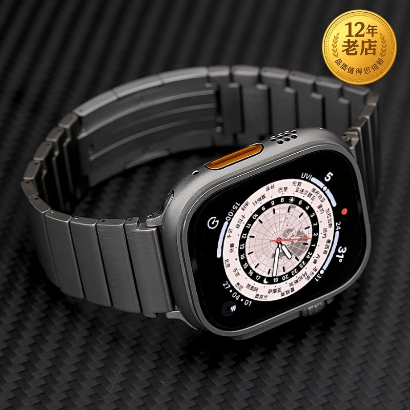 星图10代ultra49mm钛钢蝴蝶扣表带apple watch8代男女轻便个性高级创意金属手表41iwatch12345678se45mm44/46