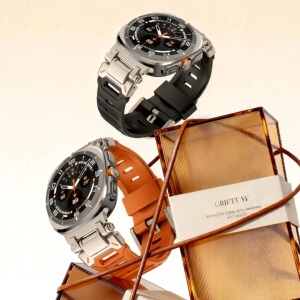 星图适用三星ultra47mm7/8代氟橡胶表带不锈钢接口夜光运动透气游泳Galaxy Watch8金属改装个性潮男2025/2024