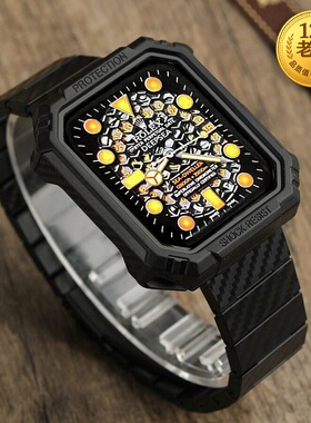 星图适用iwatch1234567se8s9碳纤维手表带苹果apple watch保护套商务高级个性潮男女45mm41/44/40/38ultra49