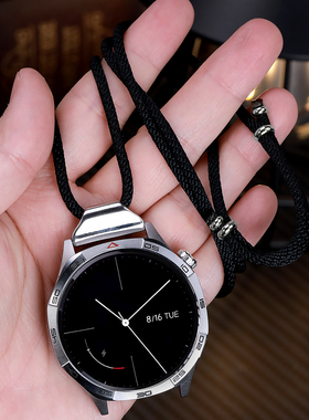 适用华为gt46手表软编织长项链子挂脖D小米oppo佳明pro三星47vivo男女fit4苹果iwatch1236789se10ultra49mm11