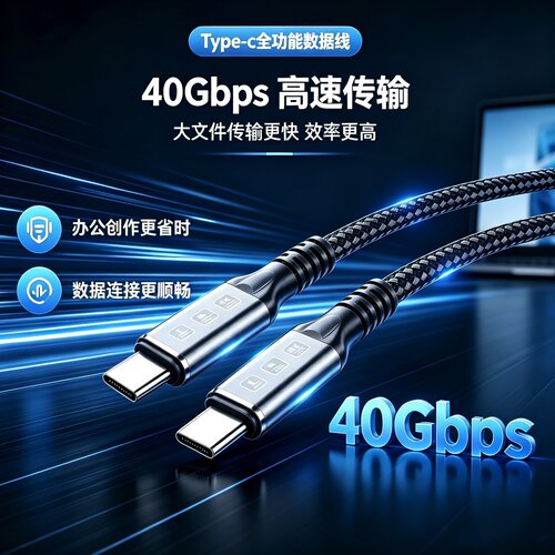 Type-c全功能数据线雷电3/4视频