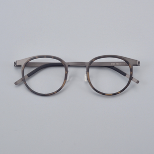 姜文同款8.5g超轻纯钛眼镜框男女圆框复古眼镜架可配近视蓝光变色