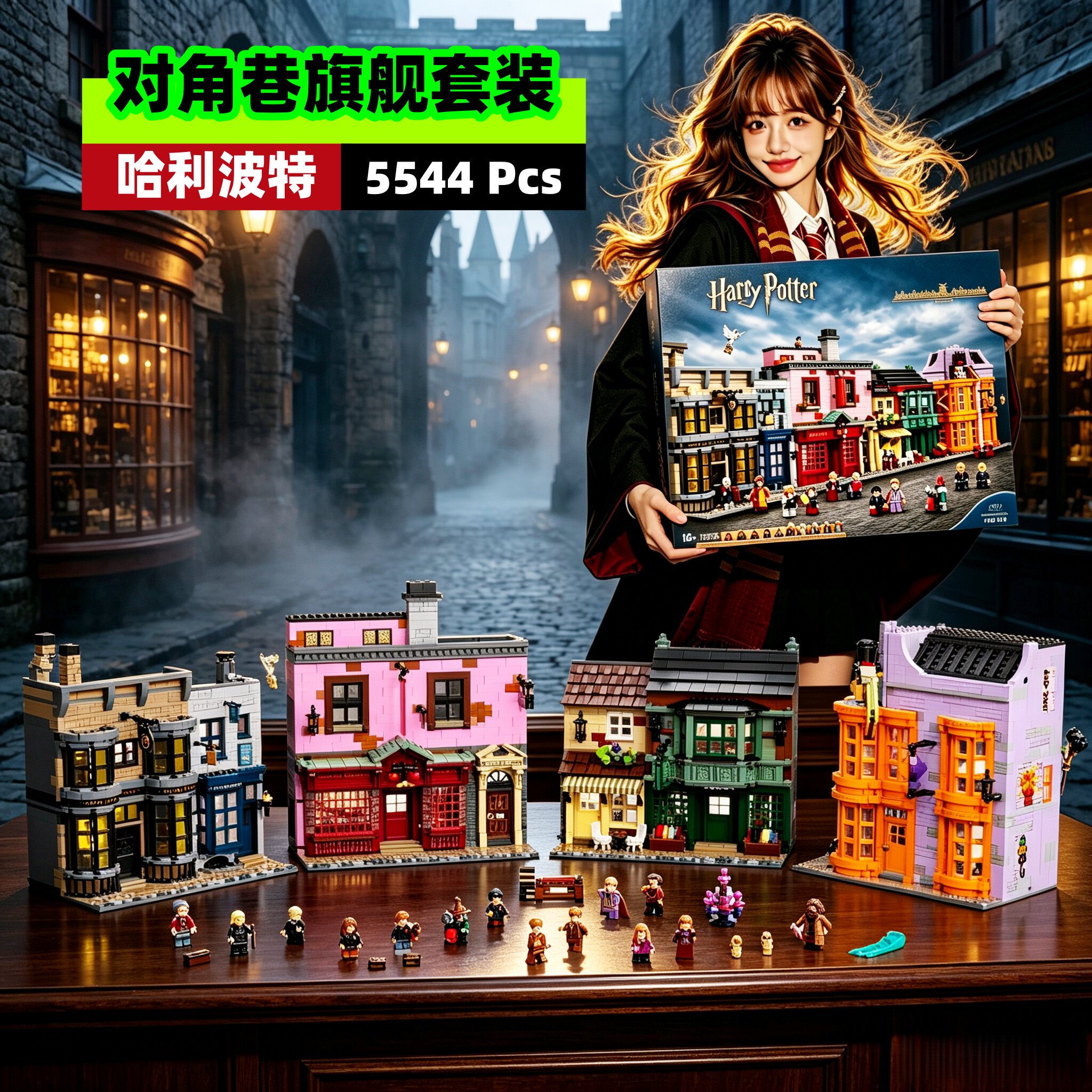哈利波特对角巷街景拼装积木玩具