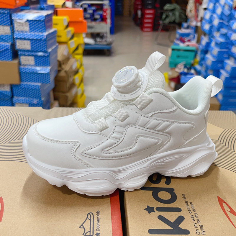 德尔惠男女儿童小白鞋跑步鞋防水