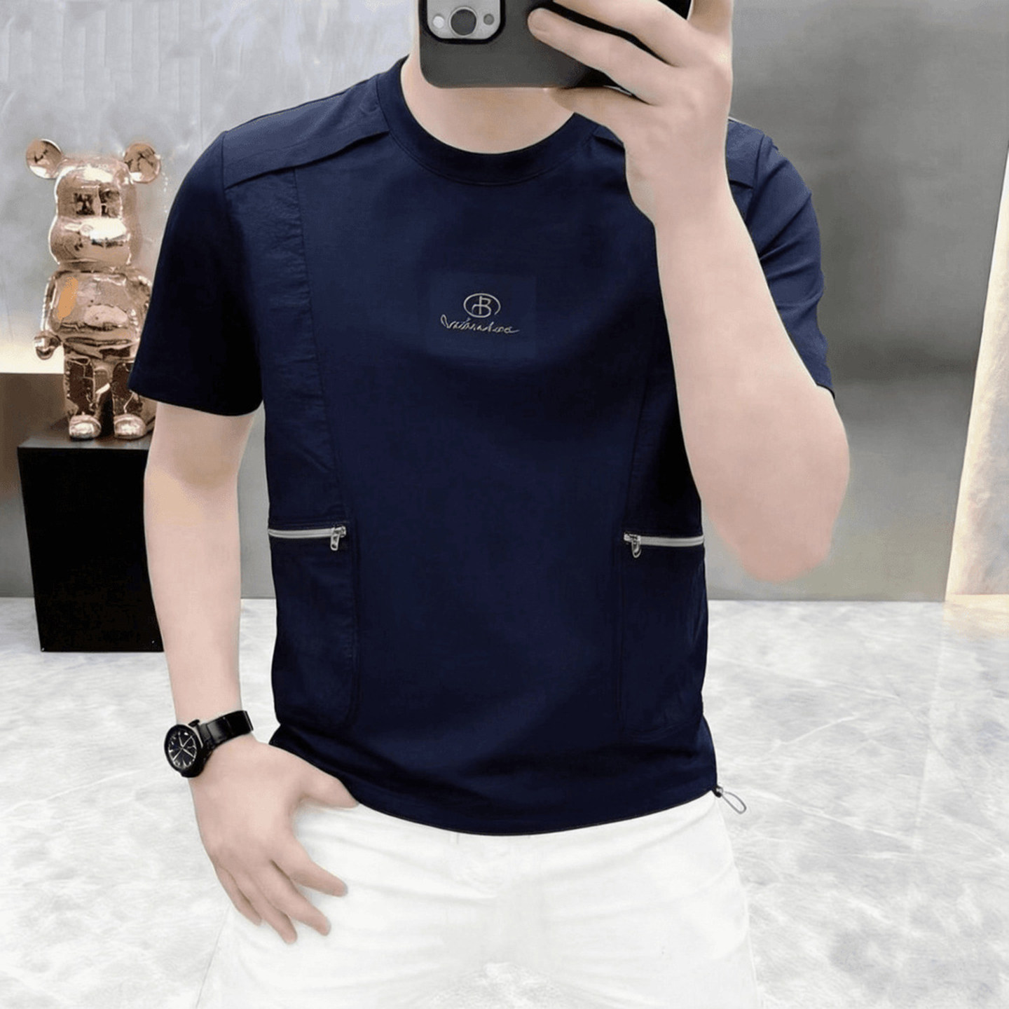 点击率服饰高端男T恤老钱风圆领短袖2026夏季新款上衣百搭半袖潮