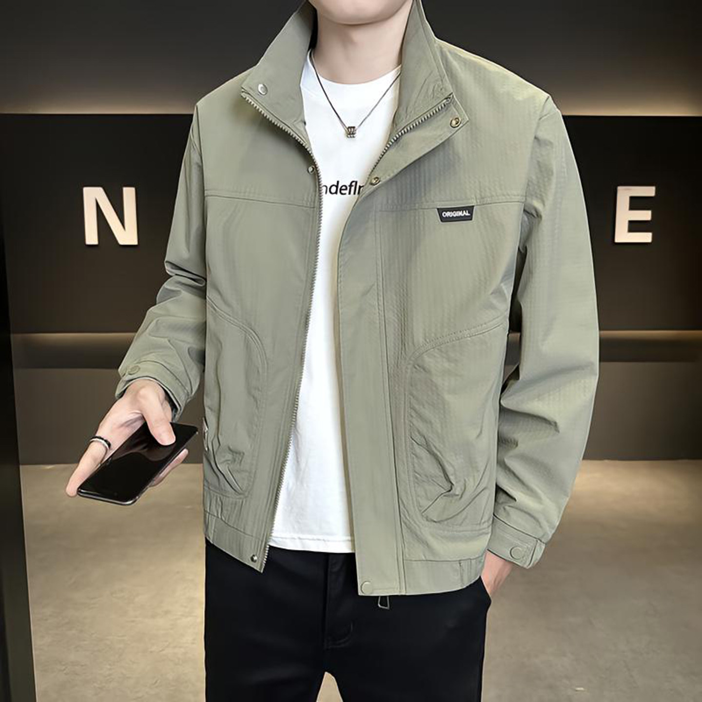 雪溪甄选好物工装夹克商务休闲立领外套2026新款翻领上衣潮牌男装