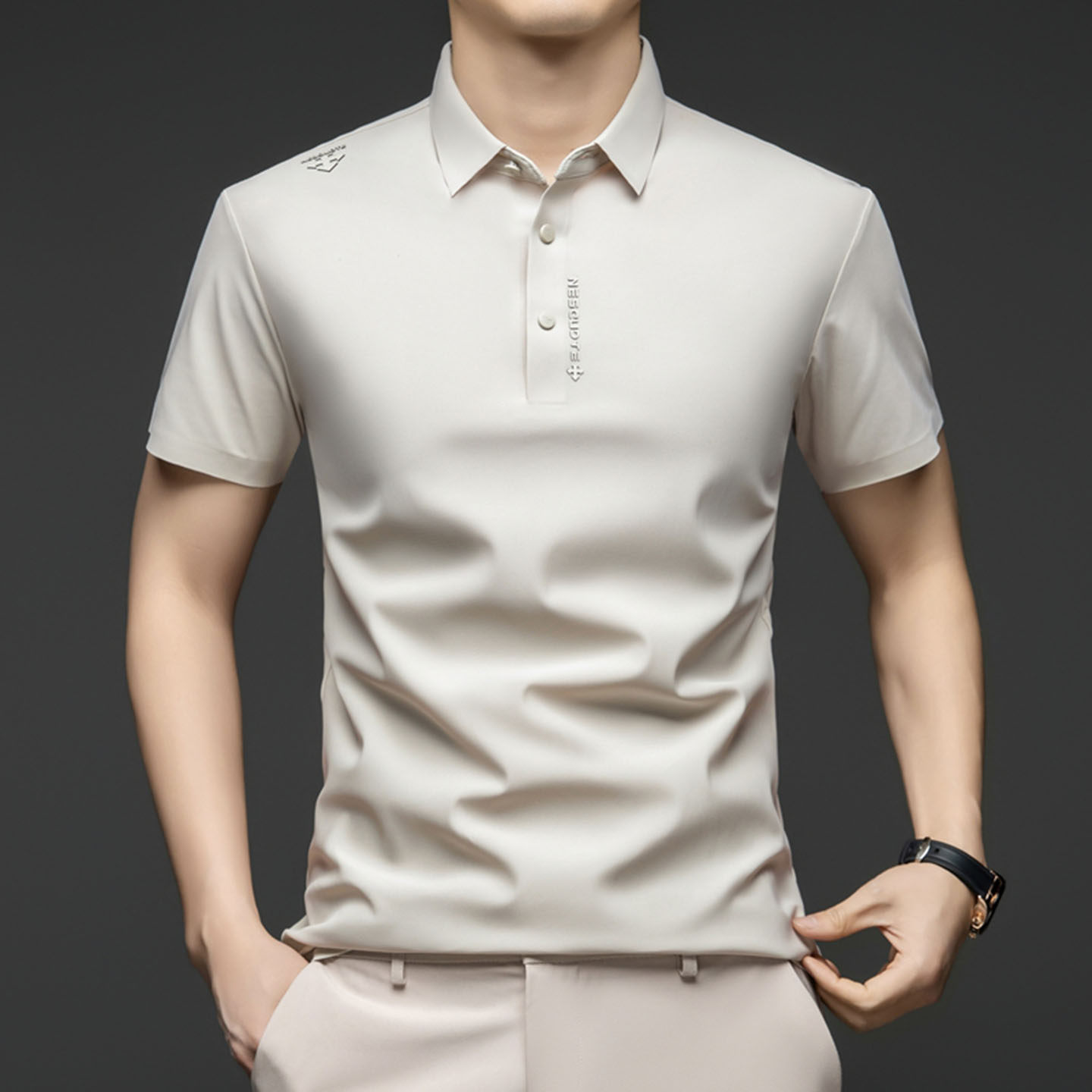 点击率男装夏季空调polo衫无痕冰丝短袖翻领速干上衣商务休闲T恤