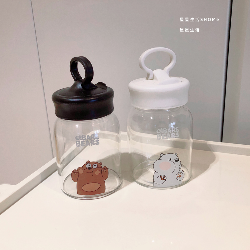 波比熊迷你玻璃杯小容量白熊水杯