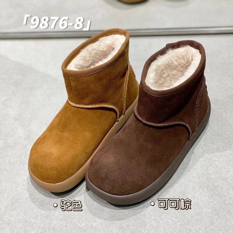 ig莱熙妮内厚底勃肯雪地靴冬季新款加绒加厚毛毛短靴保暖棉鞋