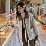 【大货】2D033-Y096-P195-K288夹棉加厚皮质拼接假两件羊羔毛，女装棉衣/棉服，2D033