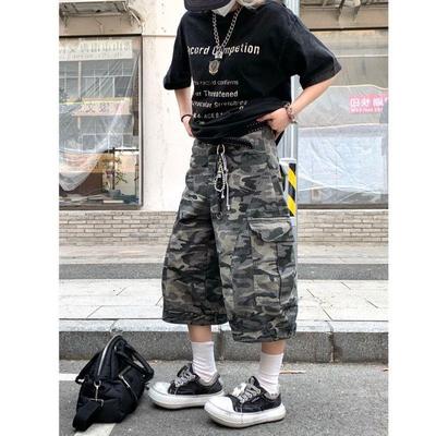 夏季美式复古多口袋迷彩工装短裤