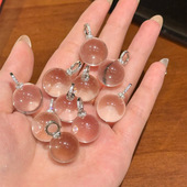小红书爆款 小灯泡圆珠吊坠天然白水晶球吊坠女挂件转运珠约15mm
