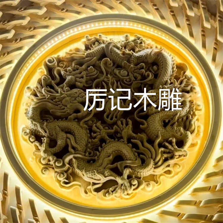 东阳木雕实木藻井中式仿古古建酒店景区大厅寺庙吊顶装修古建定制
