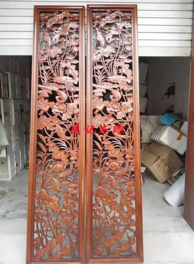 玄关隔断屏风吊顶东阳木雕可定制