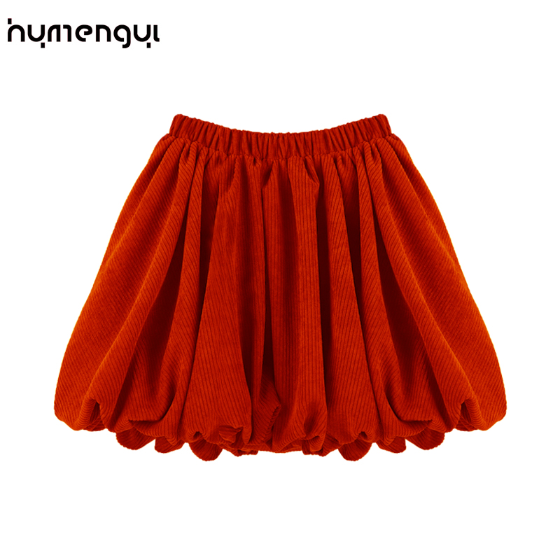 女童百褶裙2023秋装灯芯绒加绒潮