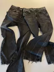 2023 Spring/Summer New 22Fw Washed Distressed Micro-Flared Casual Jeans 91Yxng Same Style Long Pants