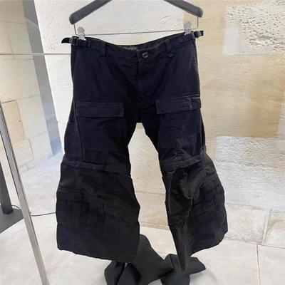 （现）23FW Flared多口袋拉链水洗做旧宽松男女工装微喇长裤cargo