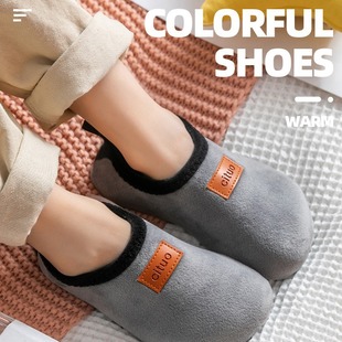 慈拓加绒加厚学步鞋防滑软底地板袜鞋儿童男女室内居家棉鞋小童