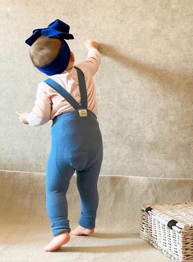 ins爆款2021春夏sillysilas新款精梳棉男女儿童宝宝短裤背带裤袜