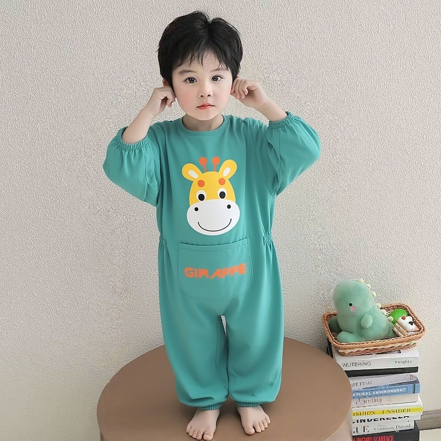 宝宝秋冬爬爬服连体罩衣