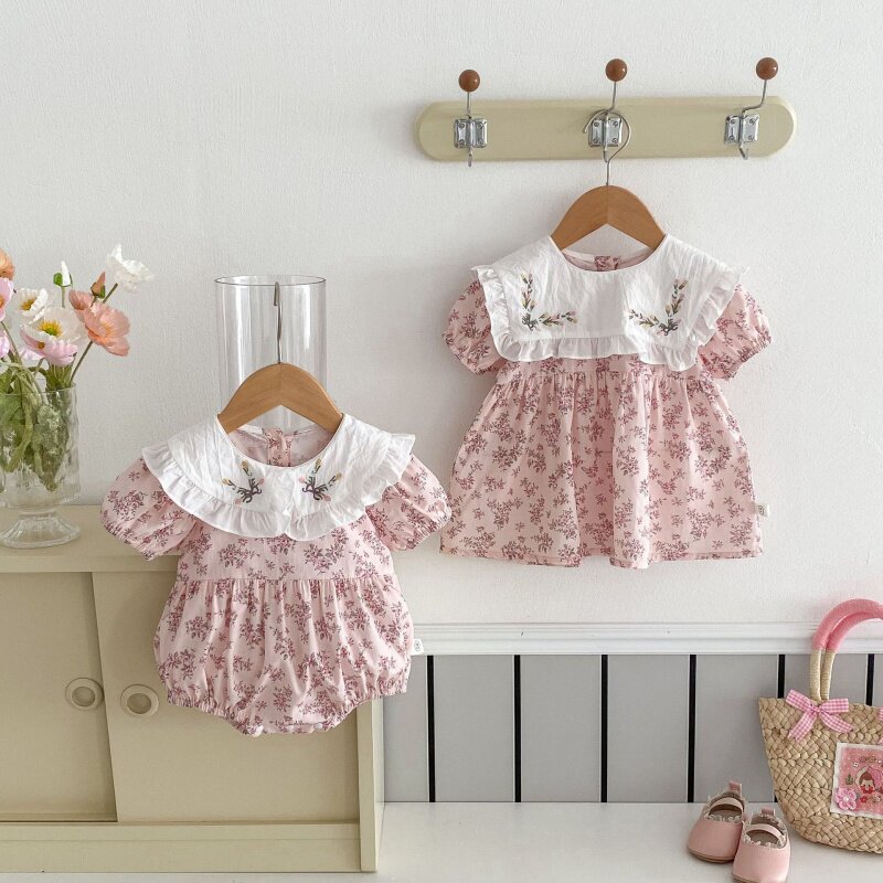 婴儿碎花连体衣0-5岁夏季韩国童装婴儿超萌包屁衣女宝宝裙子AL567