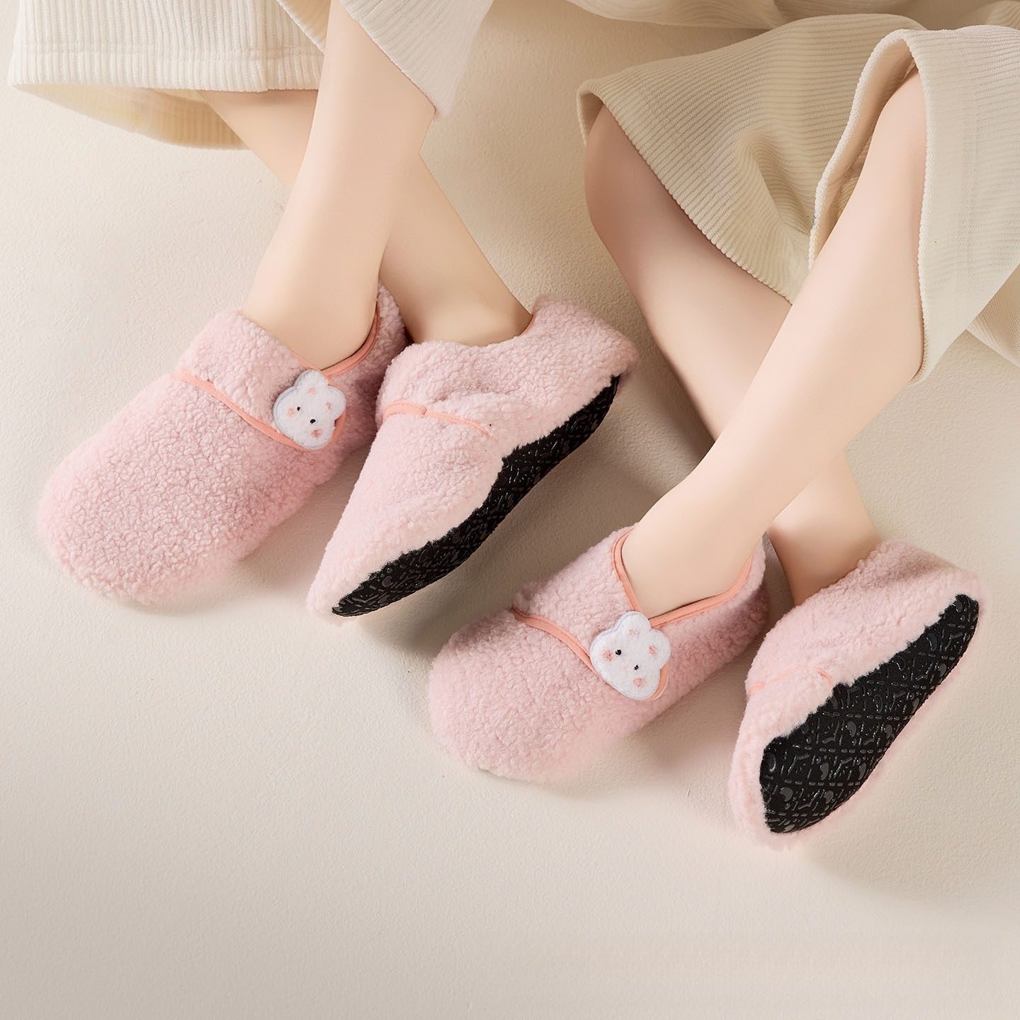 爬爬垫鞋套新款男女情侣居家室内防滑静音秋冬季软底保暖全棉拖鞋