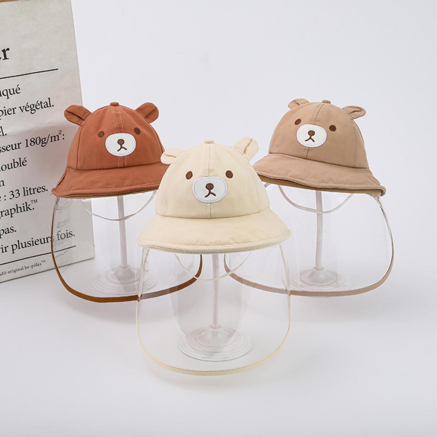 婴儿0-1-4-5个月防护面罩打疫苗1岁宝宝小月龄新生儿帽子儿童外出