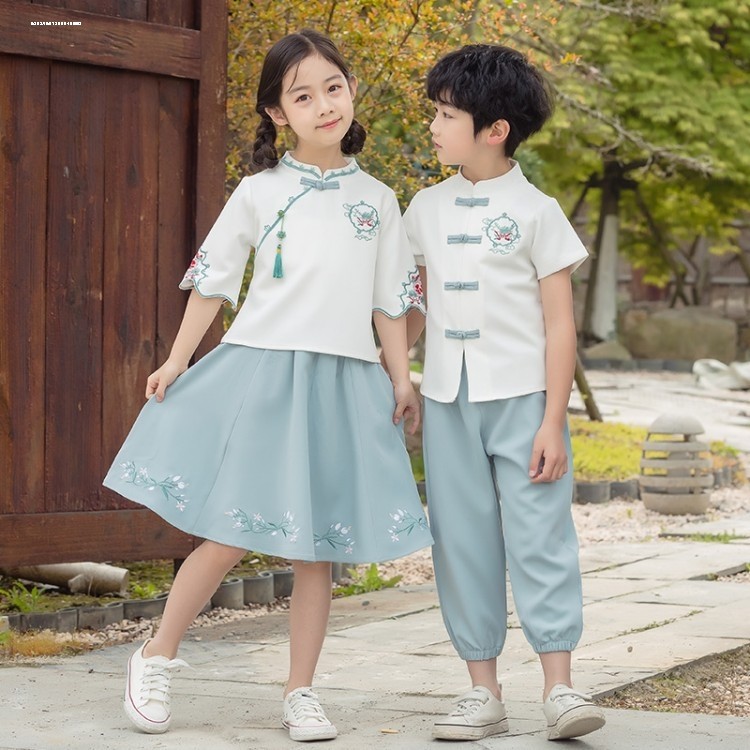 六一儿童节演出装小学生汉服中国风民国夏装幼儿园男童女童表演服