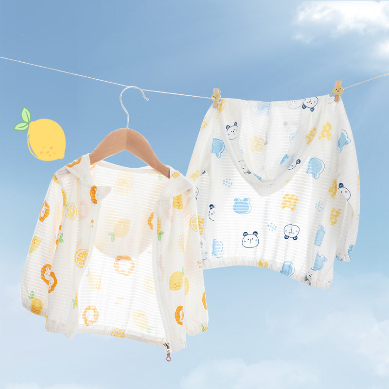 婴儿开衫外套夏季薄款宝宝纯棉纱布防晒衣空调服婴幼儿童休闲上衣
