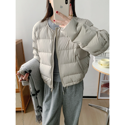 UVPU圆领短款羽绒服20242024冬季新款轻羽绒绒通勤韩系休闲外套