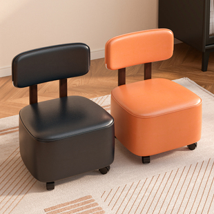 万向轮小椅子家用换鞋凳门口穿鞋溜溜椅移动凳子客厅板凳滑轮矮凳