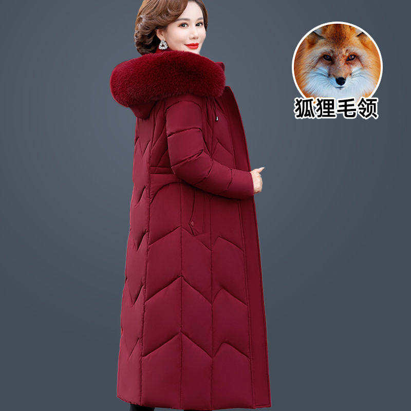 衣鸭鸭正品羽绒服女士长款过膝冬季中年妈妈高贵洋气保暖加厚外套