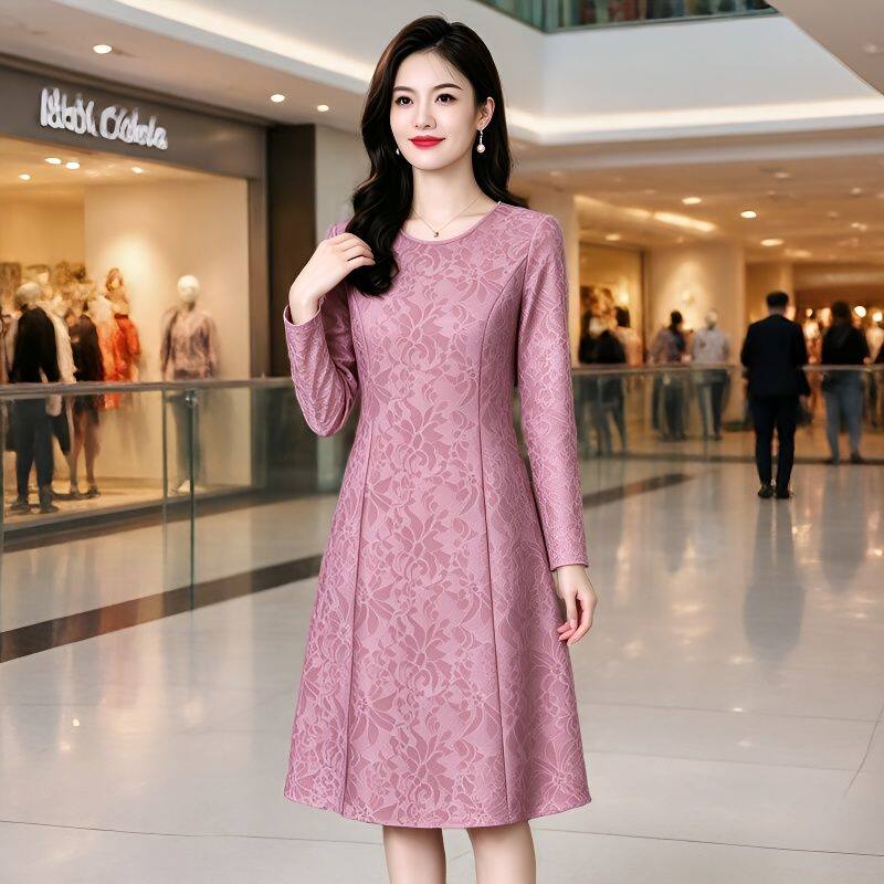 年轻喜婆婆婚宴装妈妈参加婚礼服气质高端洋气平时可穿连衣裙秋冬