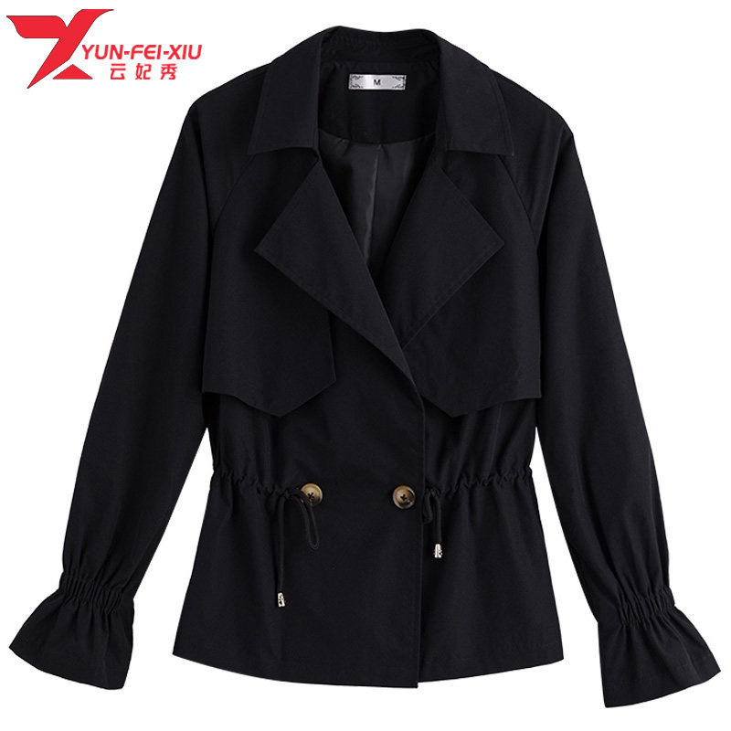 胖MM显瘦遮肉大码女装韩版宽松百搭2020秋季新款短款洋气风衣外套