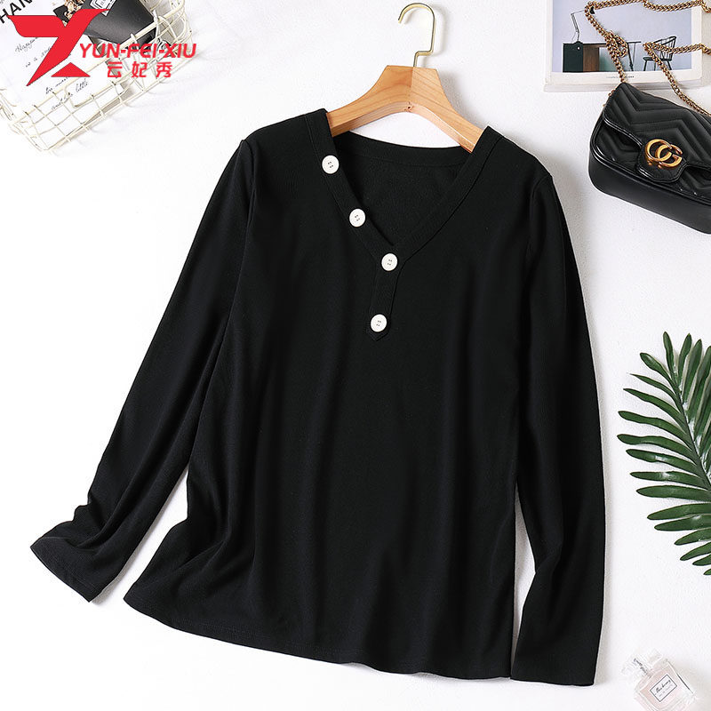 2020秋季新款韩版修身显瘦上衣胖妹妹设计感百搭时尚潮新款打底衫