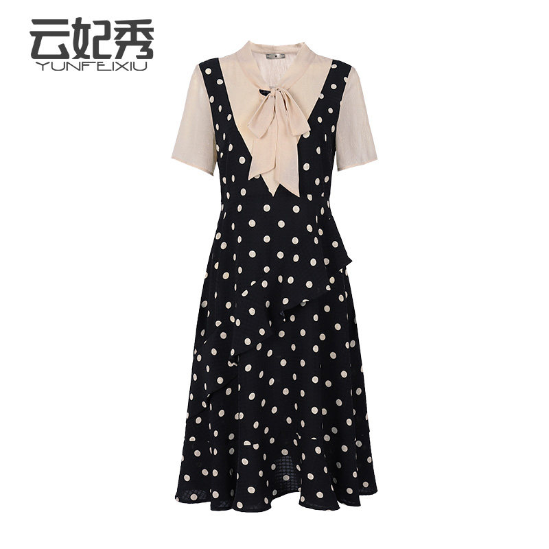 大码胖MM显瘦遮肚拼接撞色韩版宽松洋气女连衣裙潮2020夏季新款