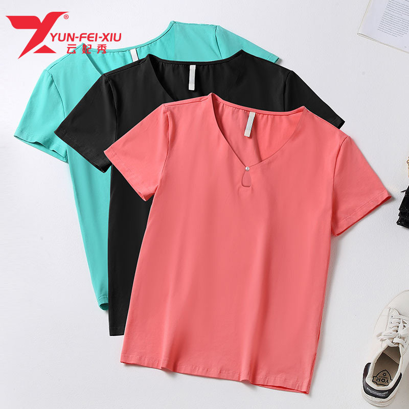 胖MM显瘦遮肉韩版V领大码时尚宽松百搭T恤2020夏季新款洋气上衣潮