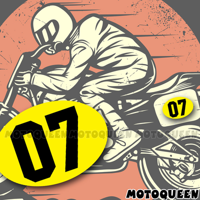 摩托车贴花MOTOQUEEN数字07贴纸