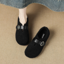 玛丽珍单鞋 巨好看内增高勃肯鞋 爆款 外穿2025新款 女秋冬加绒毛毛鞋