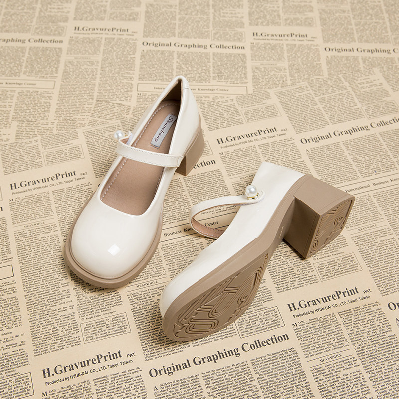 高跟鞋女浅口玛丽珍浅口小皮鞋2026春夏新款法式单鞋女晚风温柔鞋