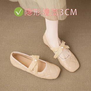 女绝美不累脚蝴蝶结 早春漂亮单鞋 内增高玛丽珍小香风女鞋 2026新款