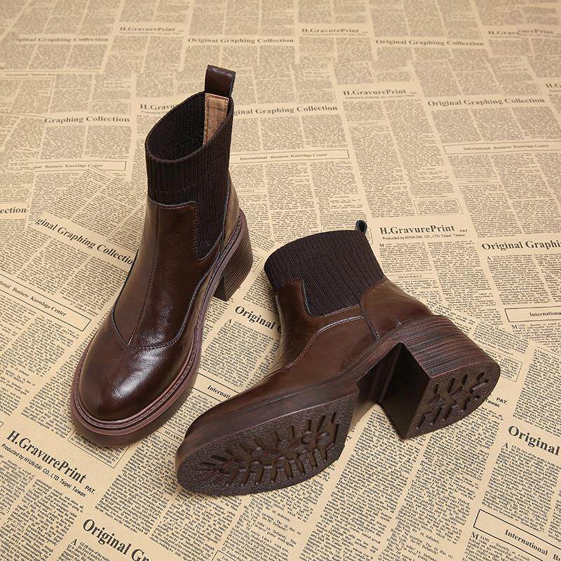 真皮短靴女马丁靴爆款瘦瘦靴