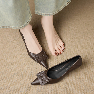 复古气质巨好看高跟鞋女2026年新款春款尖头浅口细跟单鞋女不累脚