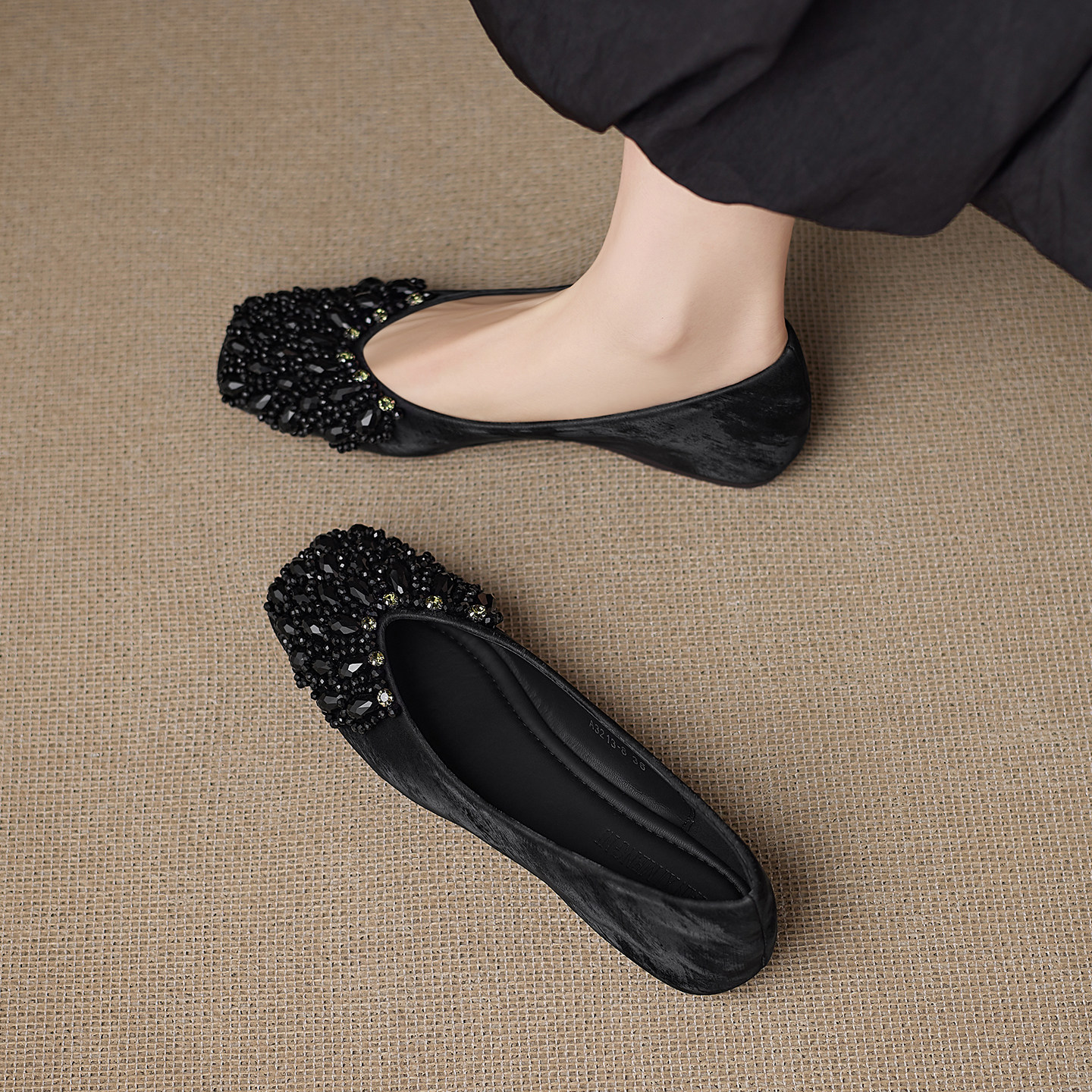 巨好看黑色平底鞋子女2026春款新款法式浅口方头单鞋女软底不累脚,女鞋,浅口单鞋,淘宝优惠券,粉丝福利购,淘宝优惠卷